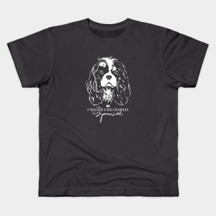 Cavalier King Charles Spaniel dog lover portrait Kids T-Shirt